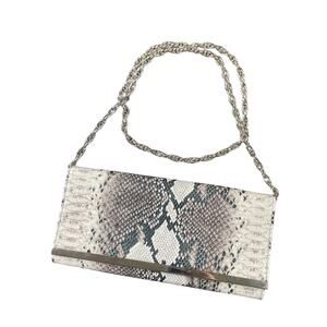 White House Black Market Snakeskin Print Clutch Chain Wallet